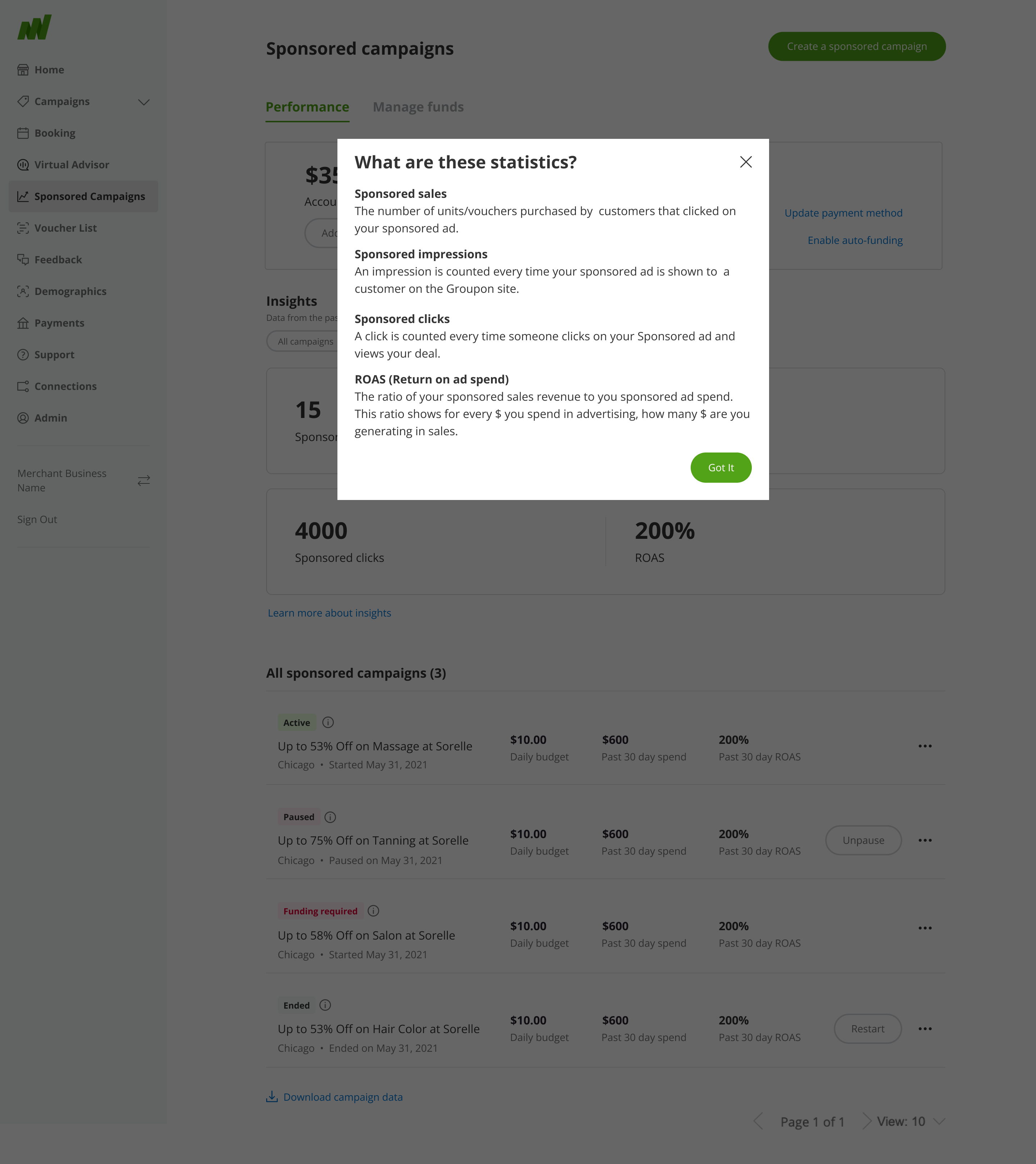 Statistics Education Modal
